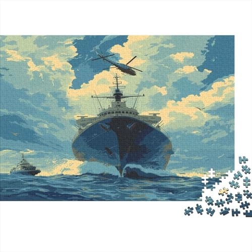 Warship Puzzle mit 1000 Teilen für Erwachsene Holzpuzzle 1000 Teile für Erwachsene Puzzlespiel Dekoration Puzzle 1000 Teile (75 x 50 cm) von BOAHZCJEG