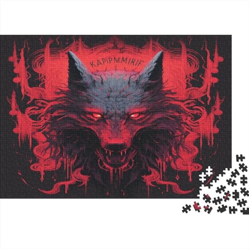 Wolf Puzzle für Erwachsene 1000 Teile Holzpuzzle 1000 Teile Spiele Puzzle Dekoration für Zuhause Puzzle Geschenke für Jungen und Mädchen Erwachsene 1000 Stück (75 x 50 cm) von BOAHZCJEG