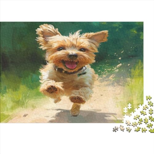 Yorkshire Terrier Erwachsene 1000 Puzzle 1000 Karton Puzzle echtes Puzzle für Erwachsene und Jugendliche Puzzles-Liebhaber 1000 Teile (75 x 50 cm) von BOAHZCJEG