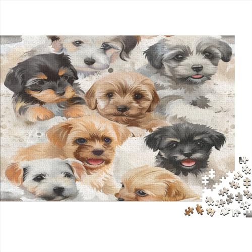 Yorkshire Terrier Puzzle 1000 Teile Puzzle für Erwachsene Relax Puzzle Spiele Klassisches Puzzle für die Wanddekoration der Geschenke für Familienfotos 1000 Stück (75 x 50 cm) von BOAHZCJEG