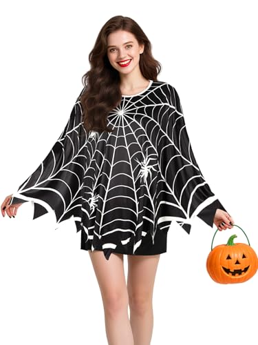 BOARDFEB Halloween-Spinnennetz-Poncho, Spinnennetz-Kostüm, Kleid, Poncho für Erwachsene, Halloween, Cosplay, Party, Geschenk, Festival, Kostümzubehör BOARDFEB Halloween-Spinnennetz-Poncho, Spinnennetz-Kostüm, Kleid, Poncho für Erwachsene, Halloween, Cosplay, Party, Geschenk, Festival, Kostümzubehör von BOARDFEB
