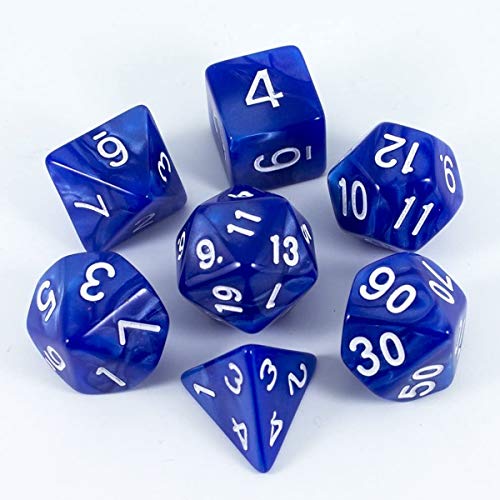 Polyedrische Würfel,7pcs DND Würfel Set Layered Polyhedral D & D Würfel für Dungeons and Dragons RPG MTG Tischspiele（Blau von BOBOZHONG