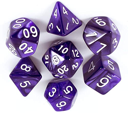 BOBOZHONG Polyedrische Würfel,7pcs DND Würfel Set Layered Polyhedral D & D Würfel für Dungeons and Dragons RPG MTG Tischspiele（Lila von BOBOZHONG