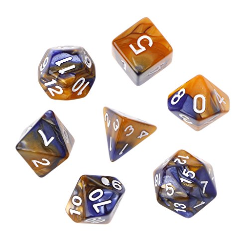 BOGEEL 7 Stück/Set Acryl-Polyeder für TRPG-Brettspiel D4-D20, Acryl von BOGEEL