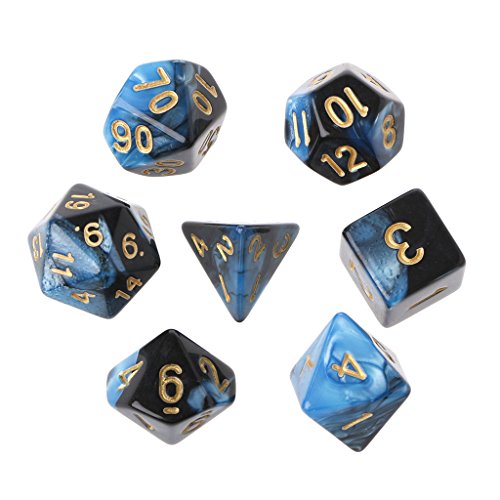 BOGEEL 7-teiliges Acryl-Set für TRPG-Brettspiel D4-D20, Acryl von BOGEEL