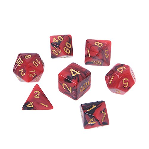 BOGEEL 7-teiliges Acryl-Set für TRPG-Brettspiel D4-D20, Acryl von BOGEEL