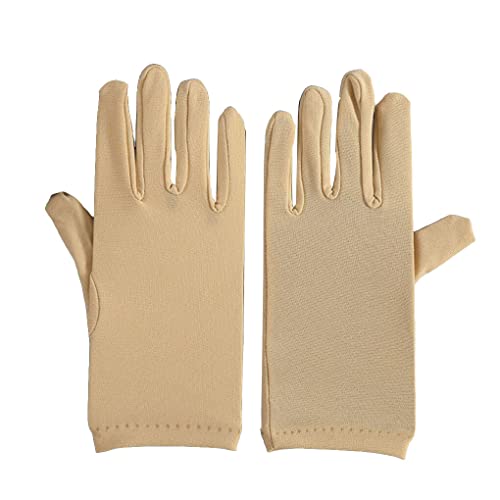 BOKIOESDE Spandex Handschuhe für Damen, verstellbar, Thermo Hände, Zubehör, Mehrfarbig, seidenfest, Sonnenschutz für die Abendgesellschaft, Beige von BOKIOESDE