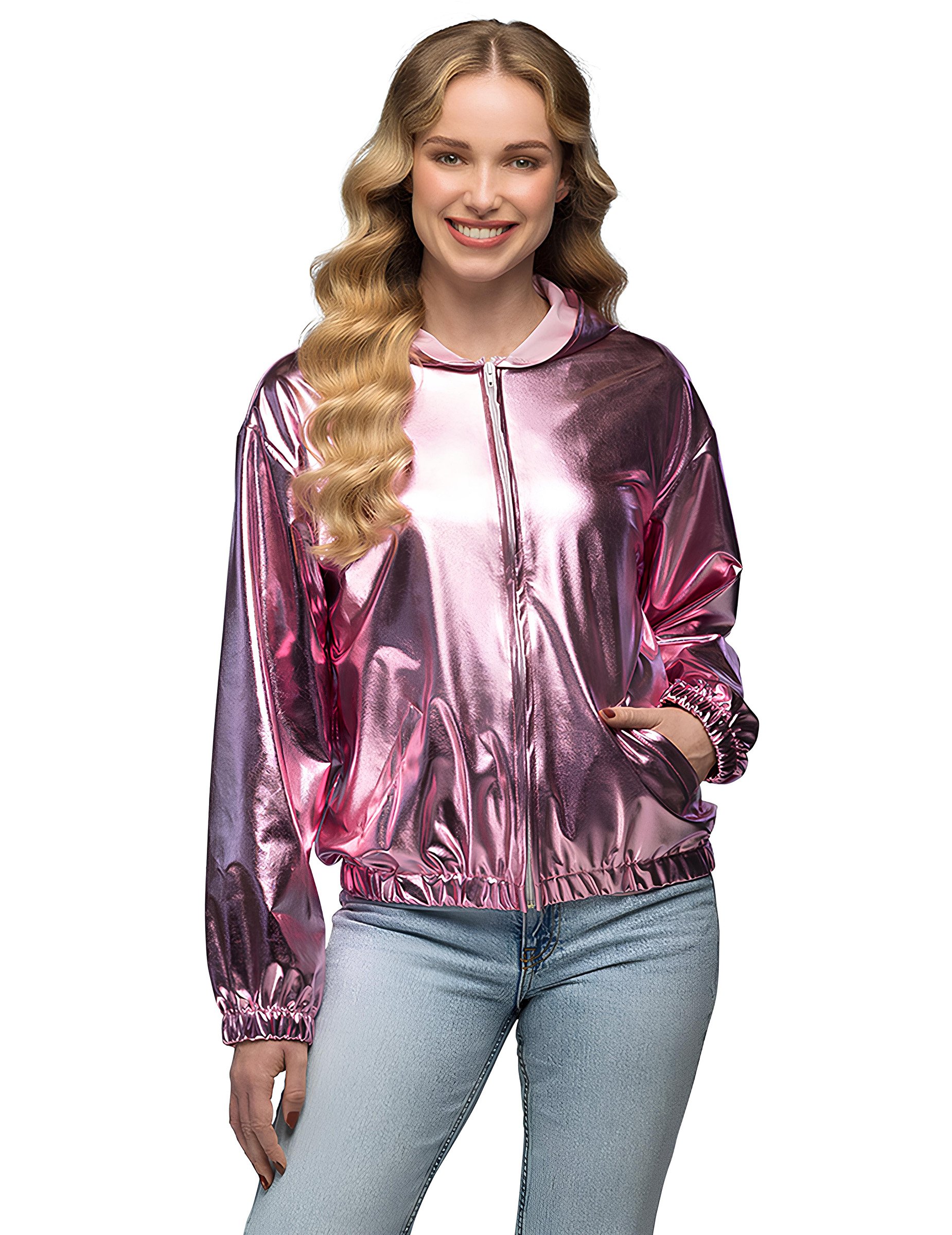 Metallic Jacke Roségold für Erwachsene mit Kapuze Metallic Jacke Roségold für Erwachsene mit Kapuze von BOLAND BV