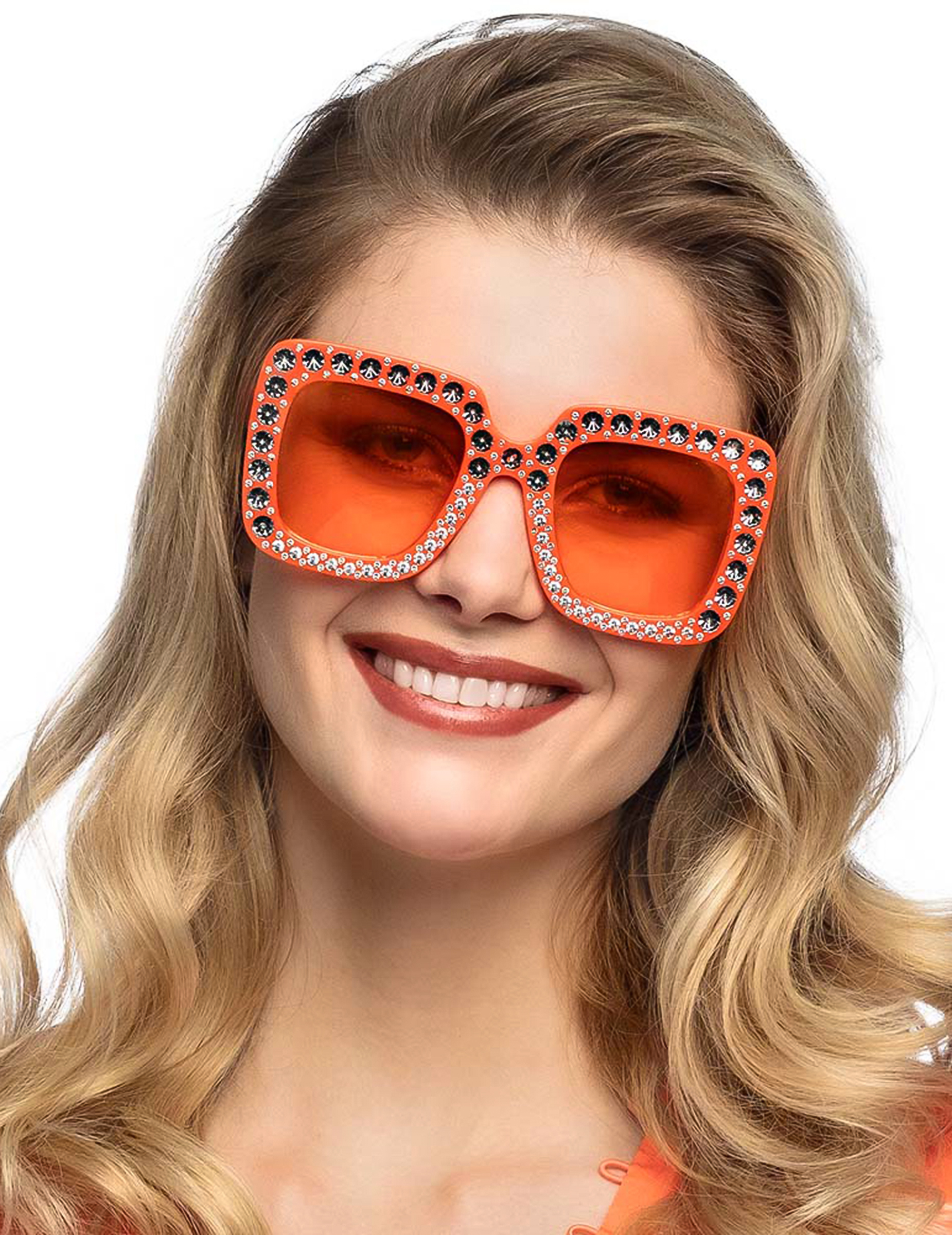 Orangefarbene Strassbrille für Erwachsene Orangefarbene Strassbrille für Erwachsene von BOLAND BV