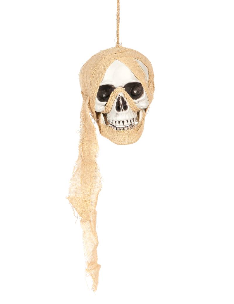 Piraten Totenkopf Hängedeko leuchtend 53 cm beige von BOLAND BV