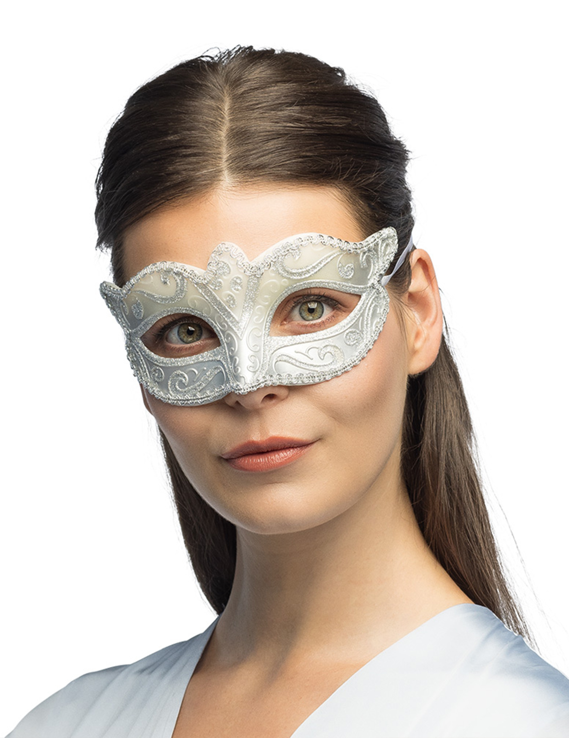 Venezianische Maske mit Ornamenten silber von BOLAND BV