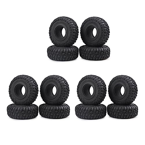 BOLAXHCA 12 Stücke 118MM 1,9 Rubber Rocks Reifen Rad Reifen für 1/10 RC Rock Crawler Axial SCX10 90046 AXI03007 TRX4 von BOLAXHCA