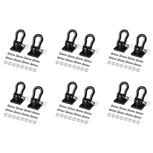 BOLAXHCA 12Pcs AnhäNger Abschleppschnalle Abschlepphaken Metall KletteranhäNger SchäKel für 1/10 RC Car Truck Climbing Car (Schwarz) von BOLAXHCA