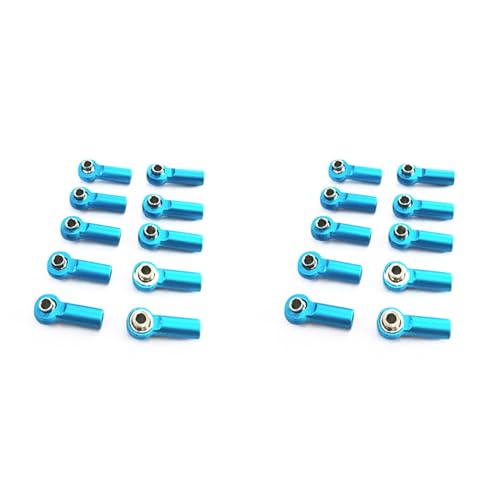 BOLAXHCA 20 Stück Metall M2.5 Link Spur Stangen Kopf Gelenk für A959 12428 144001 C24 MN D90 MN99S RC Auto Teile, Blau von BOLAXHCA