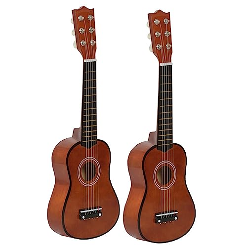 BOLAXHCA 2Stück 21 6 Saiten Kleine Mini-Gitarre Basswood-Gitarre mit Pick Strings Musikinstrumenten Spielzeug für Kinder Kinder von BOLAXHCA