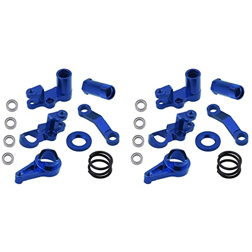 BOLAXHCA 2X Aluminum Lenk Hebel und Servo Saver Set mit Lagern für 1/10 Slash Hop-Up Upgrade Teile Marine Blau von BOLAXHCA