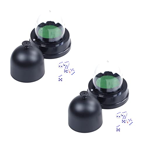 BOLAXHCA 2X Automatic Dice Roller Cup Batteriebetriebenes Pub Bar Partei Spiel mit 5 WÜRfeln Schwarz von BOLAXHCA