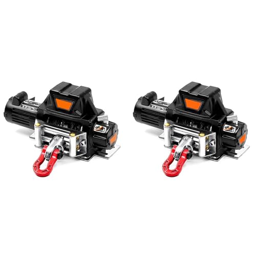 BOLAXHCA 2X Metall Winde für 1:10 RC Raupen Auto Axial SCX10 D90 90046 TRX4 Redcat (Schwarz) von BOLAXHCA