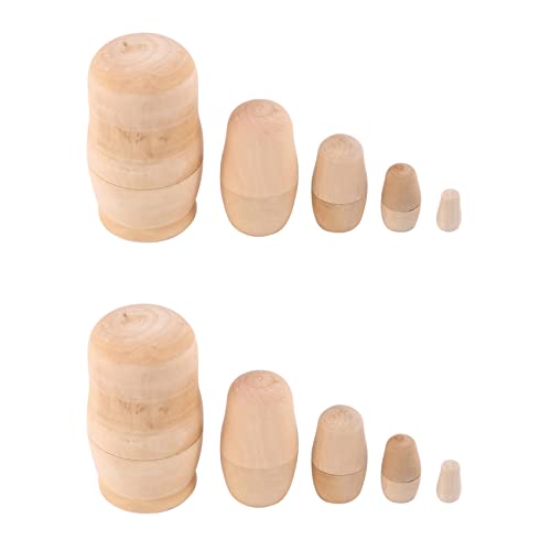 BOLAXHCA 2X Russian Mädchen Babuschka Blank Nesting Dolls Malen Ihr Eigenes 5Er-Set von BOLAXHCA