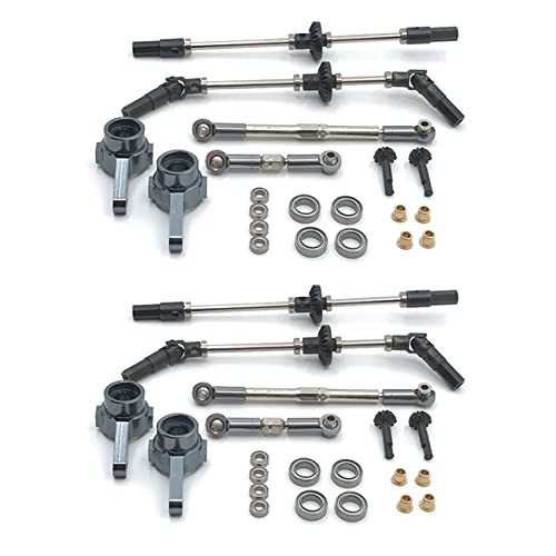 BOLAXHCA 2X Upgrade Stahl Gear Vorder- und Rad Brücken Achse Lenk Schalen Kit fürMN D90 D91 MN96 MN99 MN99S 1/12 von BOLAXHCA