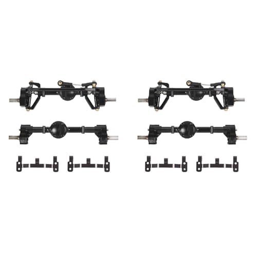 BOLAXHCA 2X Vordere und Hintere Portal Achse mit Metall GestäNge Halterung für MN D90 MN-90 MN98 MN99S MN45 1/12 RC Auto Upgrade Teile von BOLAXHCA