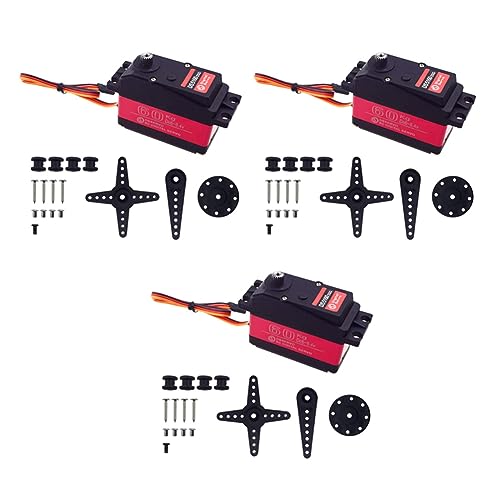 BOLAXHCA 3 Stück DS5160 60Kg 8,4 V Hoch Spannungs wasserdichte Digitale Servo für 1: 5 RC Auto SAVOX-0236 XL 5T Roboter Arm 180 Servo von BOLAXHCA