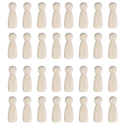 BOLAXHCA 32 Stücke Personen Form, Männliche und Weibliche Dekorative Puppen, Unvollendete Hölzerne Puppen Körper, Große Kunst und Kunst von BOLAXHCA