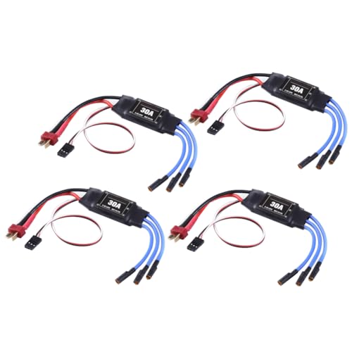 BOLAXHCA 4PCS 2-4S 30A RC Bürstenloser ESC T-Stecker Elektrischer Geschwindigkeitsregler 5V 2A für 2 Bis 4S Lipo- Multicopter Quadcopter Langlebige Einfache Installation von BOLAXHCA