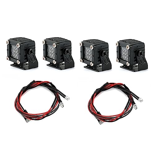 BOLAXHCA 4X LED Dach Leuchten Scheinwerfer Rund Strahler für MN D90 MN-90 MN99S G500 MN86S MN86 1/12 RC Auto Upgrade Teile von BOLAXHCA