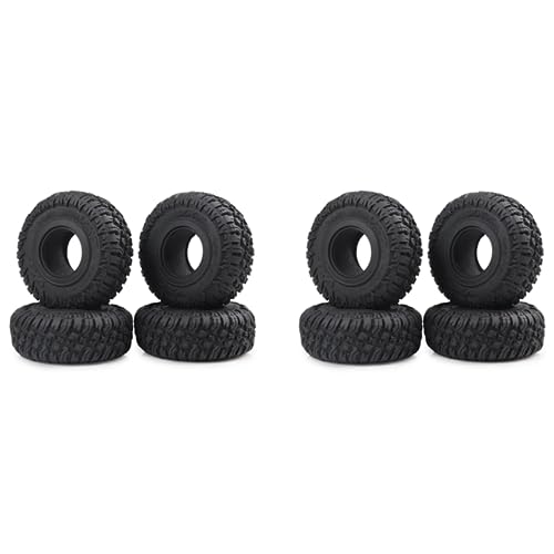 BOLAXHCA 8 Stücke 118MM 1,9 Rubber Rocks Reifen Rad Reifen für 1/10 RC Rock Crawler Axial SCX10 90046 AXI03007 TRX4 von BOLAXHCA