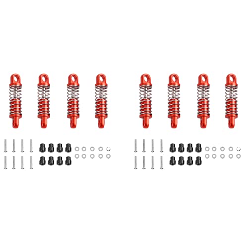 BOLAXHCA 8 Stücke Legierung Stoßdämpfer Dämpfer ÖL Gefüllt Typ Für Rc Hobby Modellauto 1/28 K969 K989 P929 Drift, Rot von BOLAXHCA