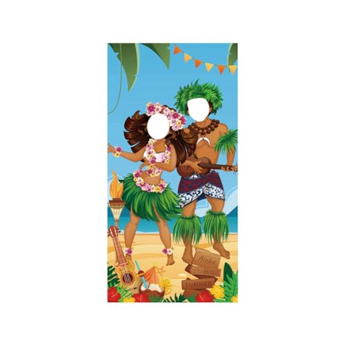 BOLAXHCA Luau-Paar-Foto-Türbanner, Luau-Foto-Propsaloha-Banner für Tropische Strandparty, 71 X 35,5 von BOLAXHCA