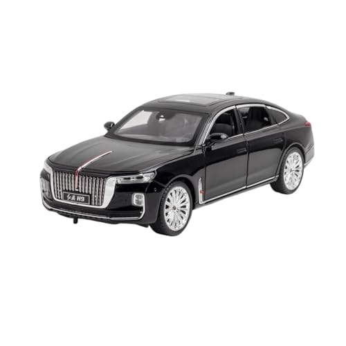 Klassisches Retro Automodell 1:24 Für HONGQI H9 SUV Legierung Auto Modell Simulation Sound & Licht Zurückziehen Spielzeug Auto Ornamente Miniatur Im Maßstab Sammlerstück(Black) von BOMXAN