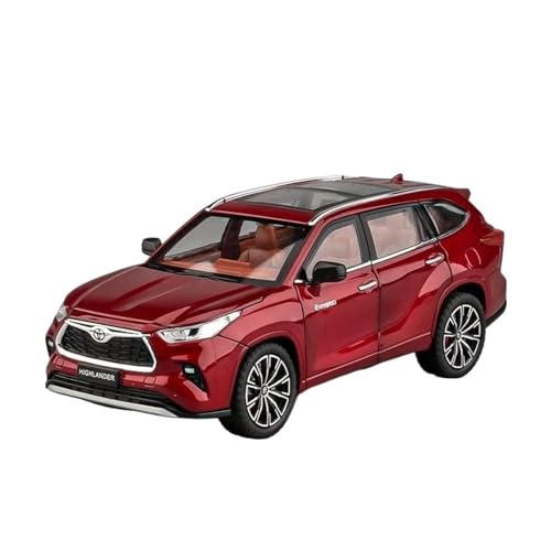 BOMXAN Klassisches Retro Automodell 1:24 Für Toyota Highlander SUV Legierung Modell Auto Sound Und Licht Auto Spielzeug Für Kinder Spielzeug Fahrzeug Miniatur Im Maßstab Sammlerstück(Red) von BOMXAN