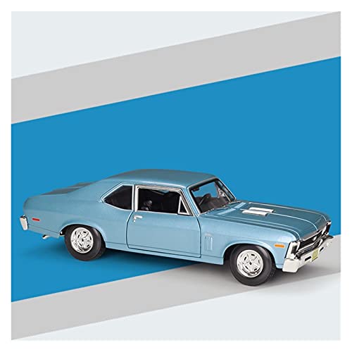 Klassisches Retro Automodell 1 18 Für Chevrolet 1970 Nova SS Simulation Legierung Druckguss Vorderradgestänge Automodell Spielzeug Geschenk Mit Sockel Miniatur Im Maßstab Sammlerstück(Blau) von BOMXAN