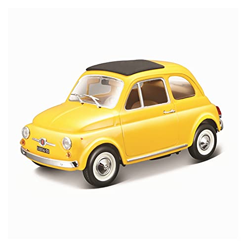 Klassisches Retro Automodell 1 24 Für FIAT 500 Legierungssimulation Ziehen Sie Automodell Mit Soundlicht Zurück Miniatur Im Maßstab Sammlerstück(Yellow) von BOMXAN