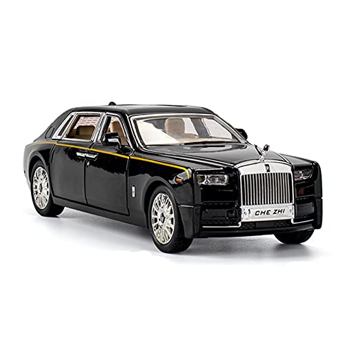 Klassisches Retro Automodell 1 24 Für Rolls Royce Alloy Diecast Pull Back Automodell Mit Sound-Licht Für Display-Ornamente Miniatur Im Maßstab Sammlerstück(Schwarz) von BOMXAN