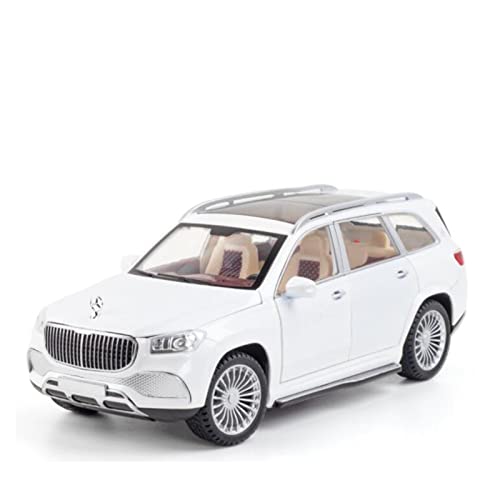 Klassisches Retro Automodell 1 24 Simulation for Benz Maybach Gls600 SUV Legierung Automodell Druckguss Sound Licht Pull-Back Fahrzeug Spielzeug Geschenke Miniatur Im Maßstab Sammlerstück(White) von BOMXAN