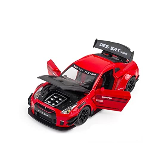 Klassisches Retro Automodell 1 24 Simulation for Nissan GTR R35 Legierung Rennwagen Modell Druckguss Sound Light Pull-Back Fahrzeug Spielzeug Geschenke Miniatur Im Maßstab Sammlerstück(Rot) von BOMXAN