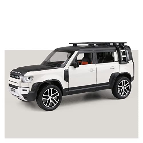 Klassisches Retro Automodell 1 24 for Land Rover Defender Legierung Offroad-Automodell Die Cast Sound Light Pull-Back Fahrzeug Spielzeug Geschenke Miniatur Im Maßstab Sammlerstück(White) von BOMXAN