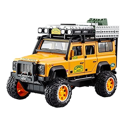 Klassisches Retro Automodell 1 28 Simulation for Land Rover Camel Trophy Legierung Offroad-Automodell Druckguss-Pull-Back-Fahrzeugspielzeuggeschenke Miniatur Im Maßstab Sammlerstück(Yellow) von BOMXAN