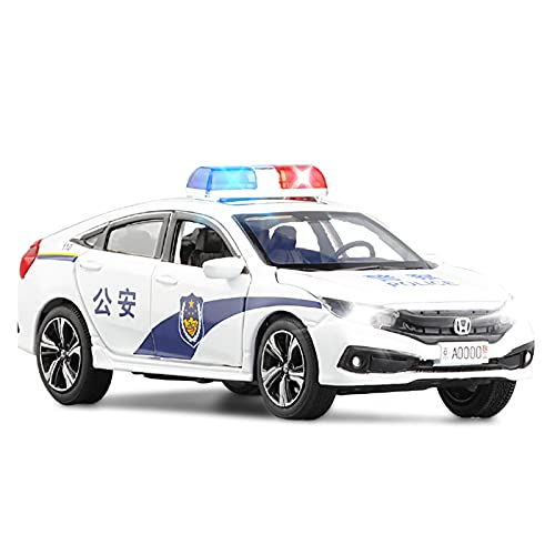 Klassisches Retro Automodell 1 32 2019 Für Honda Civic Alloy Diecast Automodell Polizeiauto Sound Und Licht Kinder Geschenk Spielzeugsammlung Miniatur Im Maßstab Sammlerstück(3) von BOMXAN