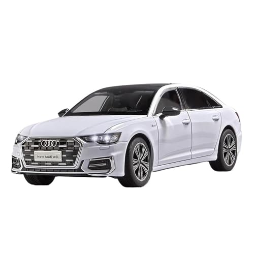 Klassisches Retro Automodell 1:18 Für Audi A6 L Legierung Auto Diecast Modell Sound Und Licht Zurückziehen Spielzeug Trendige Display Ornament Miniatur Im Maßstab Sammlerstück(White) von BOMXAN