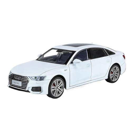 Klassisches Retro Automodell 1:18 Für Audi A6L Legierung Diecast Auto Modell Spielzeug Mit Sound & Licht Pull Back Scale Modelle Spielzeug Miniatur Im Maßstab Sammlerstück(White) von BOMXAN