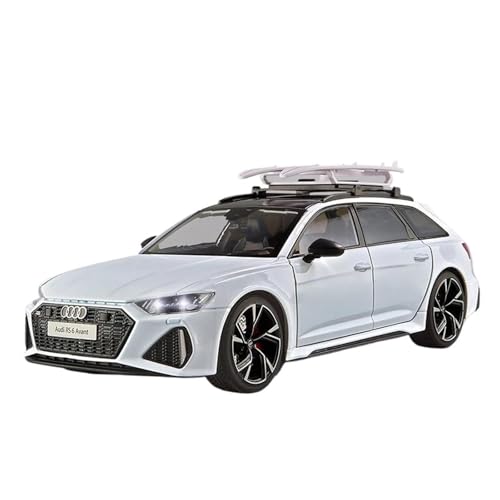 Klassisches Retro Automodell 1:18 Für Audi RS6 Avant Station Wagon Legierung Auto Modell Sportwagen Fahrzeuge Simulation Sound Licht Kinder Spielzeug Miniatur Im Maßstab Sammlerstück(White) von BOMXAN