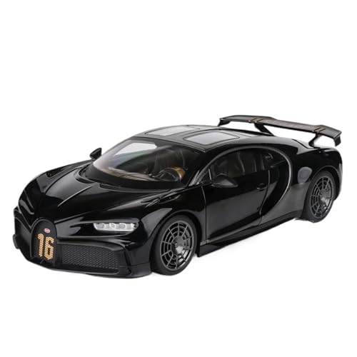 Klassisches Retro Automodell 1:18 Für Bugatti Chiron Pur Supercar Sound Und Leichtmetall-Automodell, Kinderspielzeug, Sammlerstücke Miniatur Im Maßstab Sammlerstück(Black) von BOMXAN