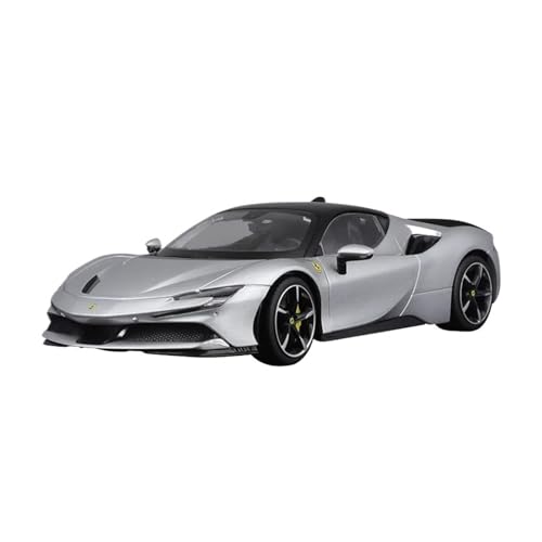 Klassisches Retro Automodell 1:18 Für Ferrari Sf90 Spider Assetto Fiorano Legierung Miniatur Druckguss Auto Modell Sportwagen Spielzeug Weihnachten Miniatur Im Maßstab Sammlerstück(Silver) von BOMXAN