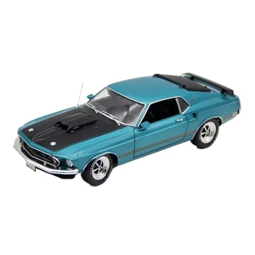 Klassisches Retro Automodell 1:18 Für Ford Mustang Mach 1 Druckgusslegierung Automodell Jungen Hobby Display Sammlung Souvenir Miniatur Im Maßstab Sammlerstück(Blue) von BOMXAN