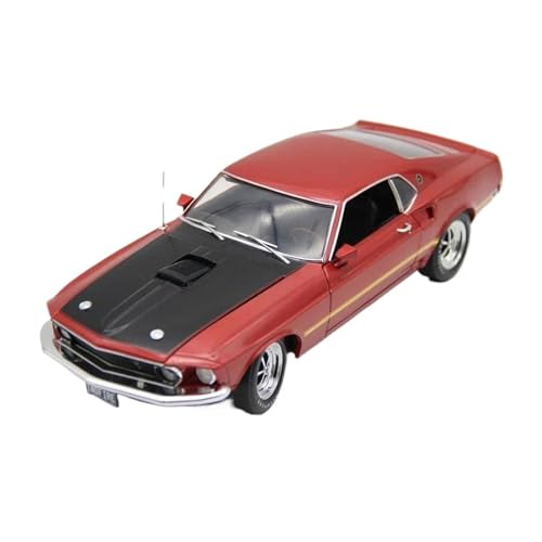 Klassisches Retro Automodell 1:18 Für Ford Mustang Mach 1 Druckgusslegierung Automodell Jungen Hobby Display Sammlung Souvenir Miniatur Im Maßstab Sammlerstück(Red) von BOMXAN