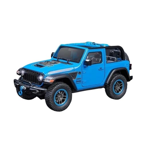 Klassisches Retro Automodell 1:18 Für Jeep Wrangler Rubicon Cabrio Version Off Road SUV Legierung Druckguss Auto Modell Sound & Licht Miniatur Im Maßstab Sammlerstück(Blue) von BOMXAN